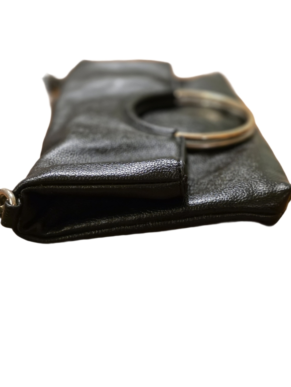 STUNNING Butter-Soft Vegan Leather Fold-Over O-Ring Crossbody Bag/ Clutch - Picture 15 of 16
